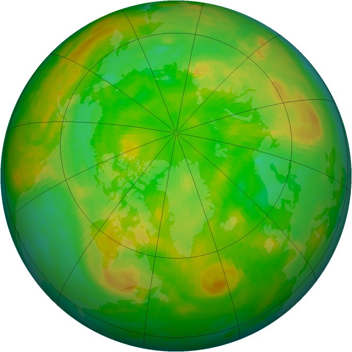 Arctic ozone map for 17 June 1986